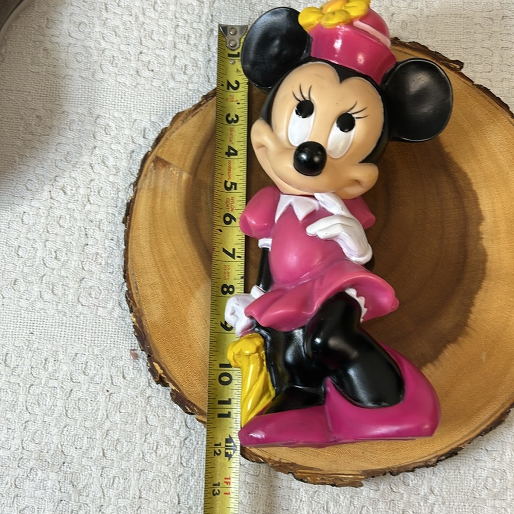 1970s Minnie Mouse Vintage Rubber Coin Bank Walt Disney 11" Tall By LLco Toys - Picture 7 of 8